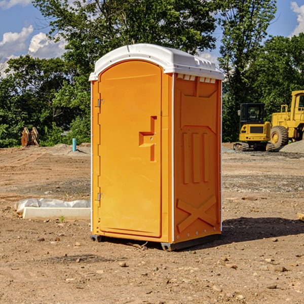 how often are the portable restrooms cleaned and serviced during a rental period in Lakebay